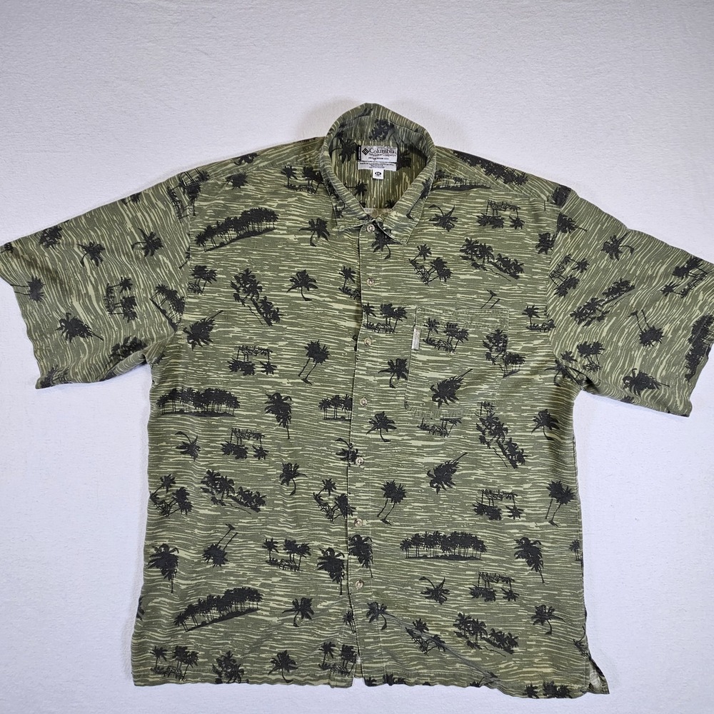 Columbia Sportswear Company Shirt Mens XXL XXLarge Button Down Shirt Palm Trees